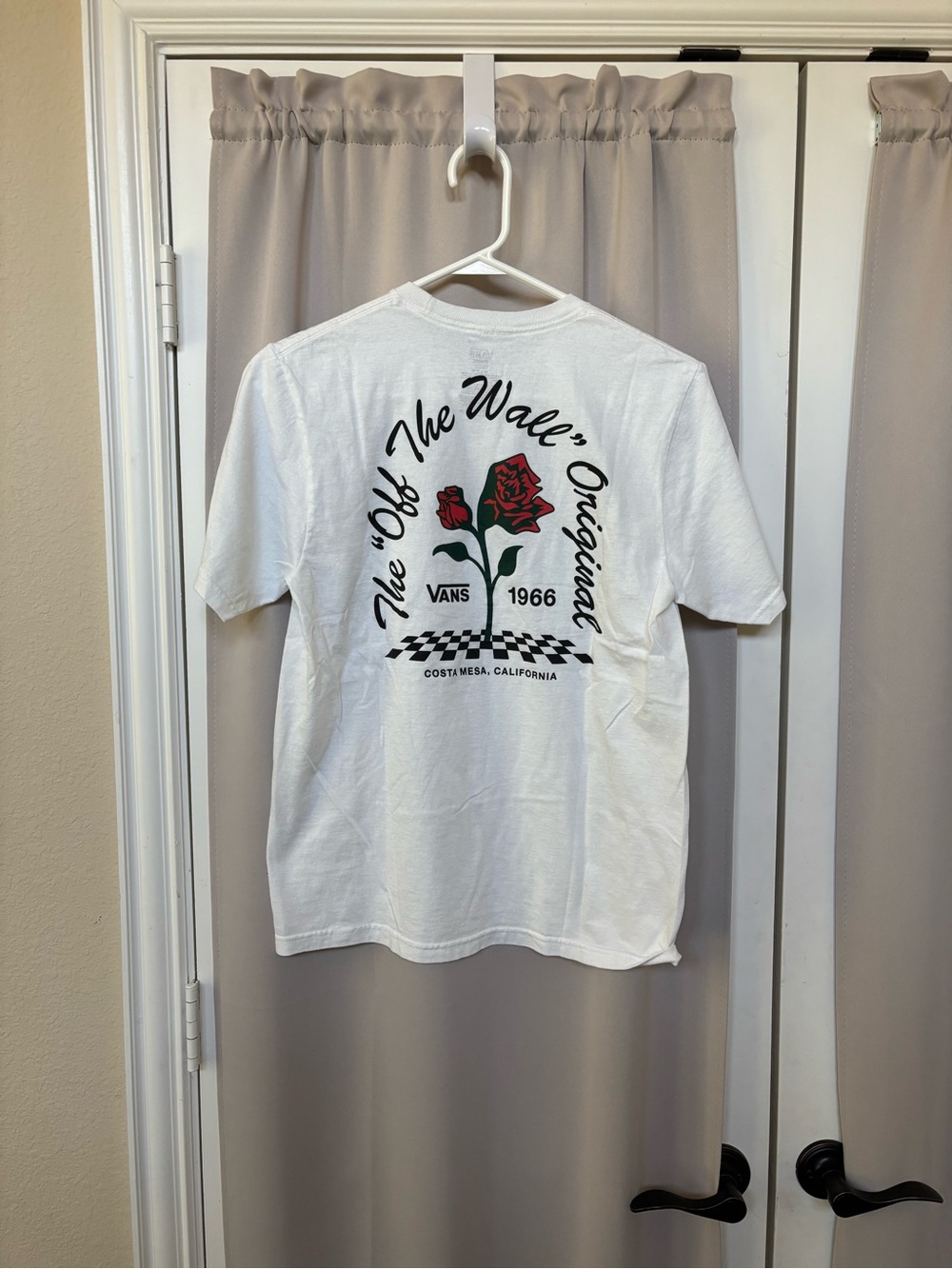 Vans White Short-Sleeve Tee with Small Chest Graphic